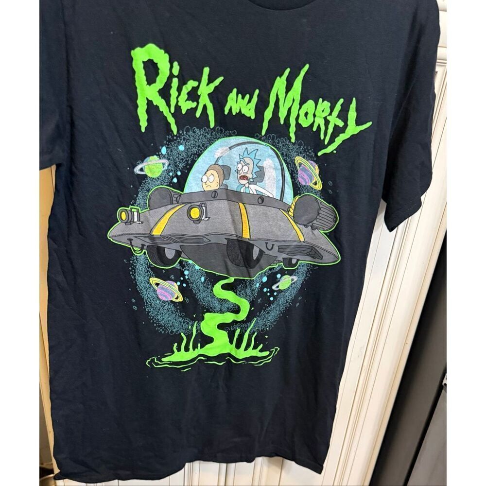 Ripple Junction Rick & Morty Men's Adult Swim Graphic Print T-shirt Black Small